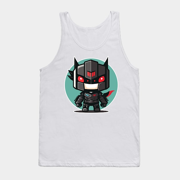 Colourful Japanese ninja warrior mech robot modern kawaii style illustration Tank Top by Quixar